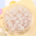 8mm melkwitte glazen kralen met rode spatten voor DIY sieraden maken in transparante doos - Set van 20 Stuks / Witte Jade Rode Stippen
