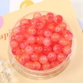 8mm oranje gradiënt glazen kralen in een opbergdoos voor DIY sieraden maken van kralen - Set van 20 Stuks / Rood-oranje verloop