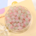 8mm roze en groene gradiënt glazen kralen voor DIY handgemaakte sieraden armbanden - Set van 20 Stuks / Rozerood Groen Gradiënt