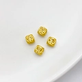 Cuentas de cubo doradas con caracteres chinos para la creación de joyas DIY - Cuentas de Cubo Huecas Con Carácter Suerte (6mm)