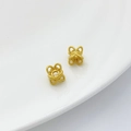 Cuentas espaciadoras de pétalos de flores doradas mate para joyería artesanal - Inserto de Flor Retorcida de Doble Cara 6*6mm