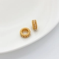 Cuentas espaciadoras doradas mate con perlas blancas para joyería DIY y pulseras - Anillo de Perla Artificial 5*12mm