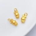Detailed macro view of three matte gold rabbit pendants for DIY jewelry making - Heart Rabbit Pendant (8*15mm)