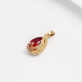 14K goud gevulde pauw hanger met rode druppelvormige edelsteen voor DIY sieraden maken - Rode Pauw Hanger