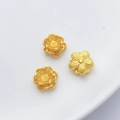Golden lotus and cherry blossom beads with matte finish for DIY jewelry making - Lotus Base Spacer (12mm)