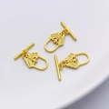 Matte Gold Schmetterling OT Knebelverschluss Set für DIY Schmuck Armbandherstellung - Schmetterling OT Schnalle / 16x21mm