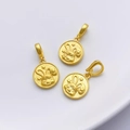 Goldener Hasenanhänger mit Sternen und OT-Verschluss für DIY-Schmuckherstellung - 13x24mm