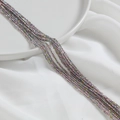 Strands of 2mm faceted crystal beads with purple, green, and gold metallic iridescent finish - Iridescent Pink Gray