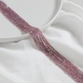 Strand of 2mm faceted lavender crystal beads with iridescent AB coating for jewelry DIY - Fuschia