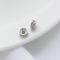 Verzilverde 18K tussenkraal met zirkonia inleg voor DIY armband sieraden maken set - Zilveren Zirconia Holle Wiel Kraal (6mm)