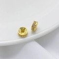 Cuenta bañada en oro 18K con circonitas para pulseras y collares DIY joyería - Cuenta Rueda Cóncava Circonia Oro 18K (8mm)