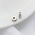 Cuentas de plata de ley S925 con circonitas para la creación de joyas artesanales - Cuenta Espaciadora Circonia Plateada (7mm)