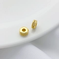 Cuentas espaciadoras tipo rondelle bañadas en oro 18K con circonitas para joyería DIY - Cuenta Tambor Circonia Oro 18K (7mm)