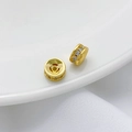 Cuenta de rueda de circón chapada en oro de 18K con cristales para joyería DIY - Cuenta Cóncava Circonia Oro 18K (7mm)