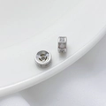 Cuenta cilíndrica de plata pulida con circonitas para creación de joyas personalizadas - Cuenta Cóncava Circonia Plateada (7mm)