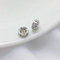 Cuenta de rueda de plata bañada en oro 18K con circonitas para joyería DIY - Cuenta Facetada Circonia Plateada (8mm)