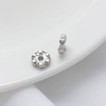Cuenta de barril en oro de 18K plateado con circonita para diseño de joyas DIY - Cuenta Espaciadora Corazón Circonia Plateada (8mm)