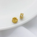 Abalorio espaciador bañado en oro 18K con circonitas para creación de joyas - Cuenta Rueda Copo de Nieve Oro 18K (7mm)