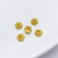 Cinco cuentas espaciadoras de flores doradas para joyería artesanal con diseño en 3D - Tapa de Flor de 5mm (1 Pieza)