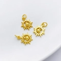 Tres colgantes de sol en oro mate con turquesa para la creación de joyas DIY - Colgante Sol de 12x15mm (1 Pieza)