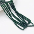 Cuentas de piedra talladas de 2mm verde oscuro para joyería DIY y pulseras caseras - Cuentas de Ábaco de Arenisca Verde / Tira Individual