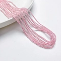 Cuentas de cuarzo rosa natural de 2 mm en hilos múltiples para joyería artesanal - Cuentas Redondas Pequeñas de Cuarzo Rosa / Bolso Pequeño