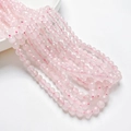 6mm frosted faceted rose quartz beads for DIY handmade bracelets and jewelry making - Single Strand (Approx 39cm) / Rose Quartz