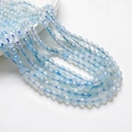 6mm light blue faceted natural stone beads for DIY jewelry and bracelet making - Blue Chalcedony