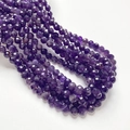 6mm faceted purple amethyst natural stone loose beads for DIY jewelry making and crafts - Purple Crystal