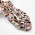 Strand of 6mm multi-colored faceted tourmaline gemstone beads for DIY jewelry making - Tourmaline