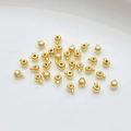 Polierte 14K Gold gefüllte Distanzperlen für DIY-Schmuckherstellung und Armbänder - Mini Runder Druckverschluss / 14K Gold