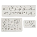 Silikonformen-Set mit Buchstaben und Zahlen für Fondant und Tortendekoration - 3-teiliges Set - Grau