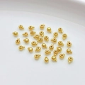 14K goldgefüllte Quetschperlen mit Hals für handgefertigten DIY-Schmuck - Mini Runder Druckverschluss / 18K Vergoldet