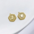 14K vergulde zeshoekige hanger met letter Z en hartmotief voor DIY-sieraden maken - Stijl Z (Hart Zeshoek)