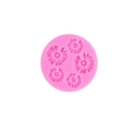 Pink daisy silicone mold with five flower cavities for DIY cake decor and jewelry crafts - Style 1 / Pink