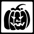 Dettaglio macro dello stencil di zucca di Halloween per pittura e decorazioni fai da te - Espressione di Zucca 2 (02013)