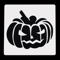 Dettaglio macro dello stencil quadrato a forma di zucca per pittura e DIY di Halloween - Pumpkin Expression 4 (02015)