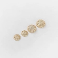 Set van vier 14K vergulde holle bloembladvormige kralenkapjes voor DIY-sieraden maken - 6mm Patroon Kraalkap 14k Verguld