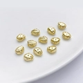 Cuentas espaciadoras irregulares bañadas en oro de 14K para joyería DIY con textura metal - 5# 7*5*4mm Agujero 0.8mm