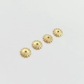 Set mit vier 14K vergoldeten Perlenkappen in Gänseblümchenform für DIY-Schmuck und Armbänder - 6mm Wellen Perlenkappe 18k Vergoldet