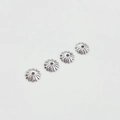 Vier silberne 14K vergoldete filigrane Blumen-Perlenkappen für DIY-Schmuck - 6mm Wellen Perlenkappe Platiniert