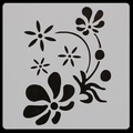 White square plastic mandala stencil with floral patterns for DIY scrapbooking and painting - Style 1 (01189)