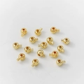 Set van 15 stuks 14K goudgevulde ronde afstandskralen voor doe-het-zelf sieraden en armbandsluiting - Ronde drukknoop / 14K Goud