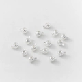 Gepolijste zilveren knijpkraalverbergers met buisjes voor DIY sieraden maken - Ronde drukknoop / Sterling Zilveren Kleur