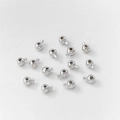 Polierte silberne 14K Gold Filled Quetschperlen für handgefertigten DIY-Schmuck - Runder Druckknopf / Weißgold
