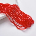 3mm rode tweekegelige kristalglazen kralen voor doe-het-zelf sieraden maken en hobby - Rood (3mm/Ongeveer 40cm Lengte)