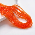 Snoer van 3mm helder oranje gefacetteerde kristallen kralen voor DIY-sieraden - Oranjerood (3mm/Ongeveer 40cm Lengte)