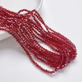 Strand van 3 mm dieprode gefacetteerde bicone glaskristallen kralen voor DIY sieraden - Donkerrood (3mm/Ongeveer 40cm Lengte)