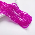 3mm magenta ruitvormige kristalglazen kralen voor DIY sieraden maken en armbanden - Donkerroze (3mm/Ongeveer 40cm Lengte)