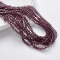 3mm donkerpaarse facetgeslepen kristallen glaskralen voor DIY sieraden en handwerk - Purperrood (3mm/Ongeveer 40cm Lengte)